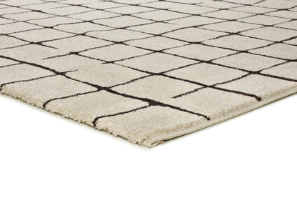 Tappeto design retrò moderno salotto bianco nero- UN2078