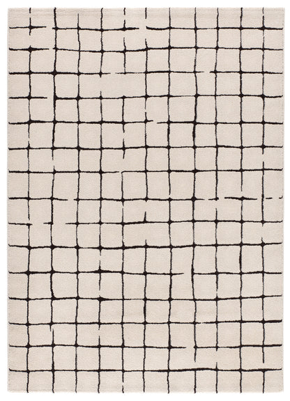 Tappeto design retrò moderno salotto bianco nero- UN2078