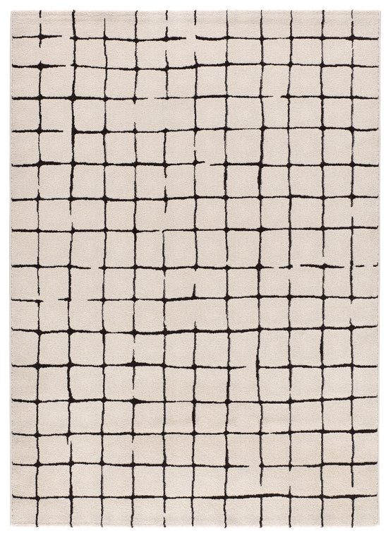 Tappeto design retrò moderno salotto bianco nero- UN2078