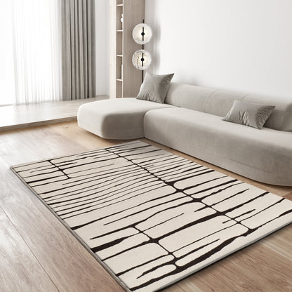 Tappeto salotto retrò moderno bianco nero- UN2079
