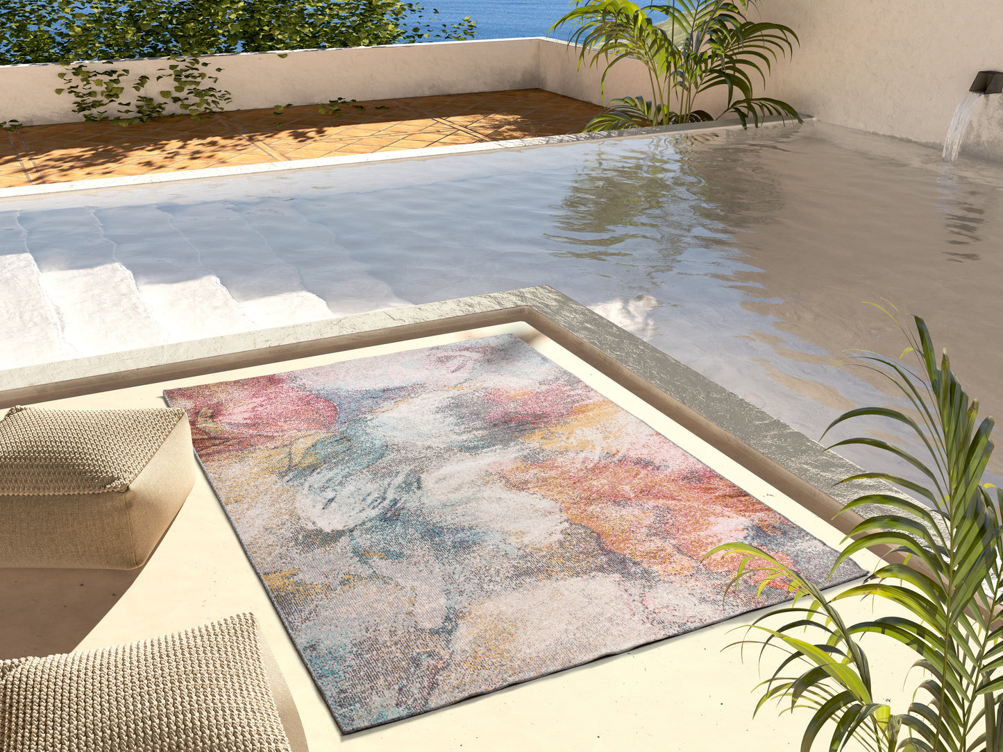 Tappeto indoor outdoor fantasia astratta colorata - UN1018