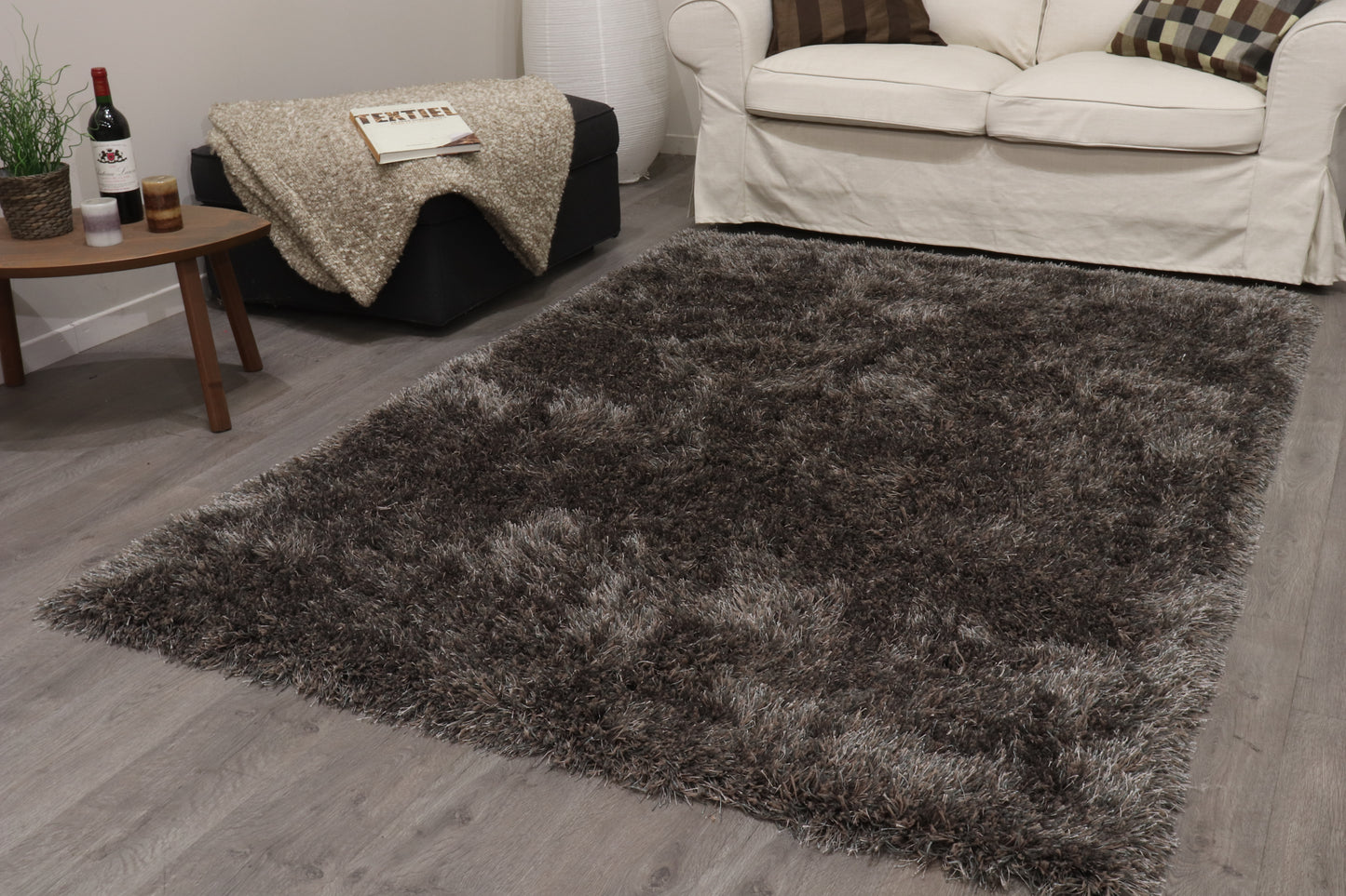 Tappeto a pelo alto colore grigio antracite - VR3003