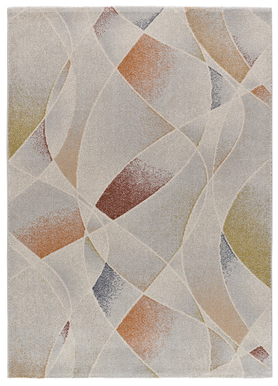 Tappeto soggiorno moderno colore crema beige terracotta- UN2097