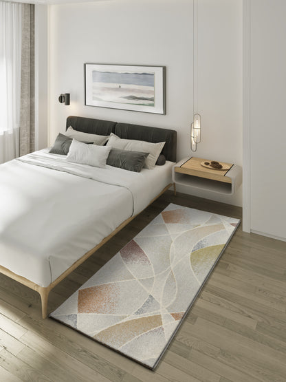 Tappeto soggiorno moderno colore crema beige terracotta- UN2097