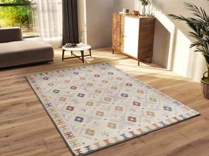 Tappeto etnico moderno colore crema beige terracotta- UN2098
