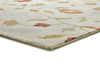 Tappeto floreale moderno colore crema beige terracotta- UN2099