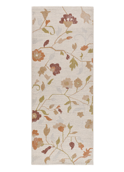 Tappeto floreale moderno colore crema beige terracotta- UN2099