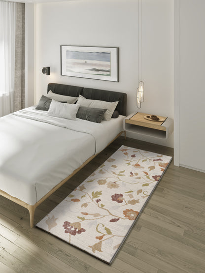 Tappeto floreale moderno colore crema beige terracotta- UN2099