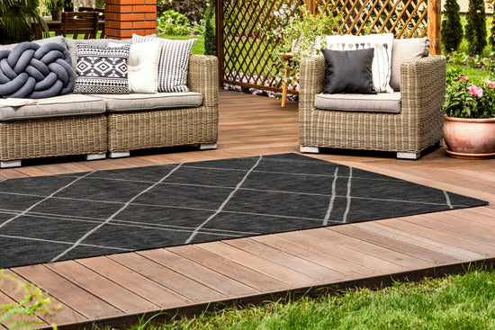 Tappeto outdoor grigio scuro per balcone terrazzo veranda - VR1006