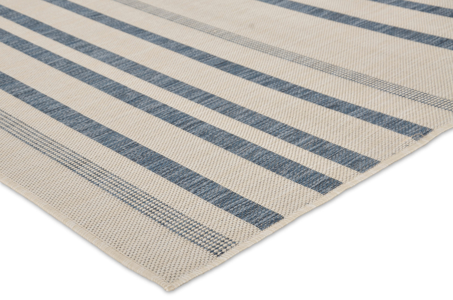 Tappeto disegno a righe avorio azzurro per  esterni balcone terrazzo - VR1001